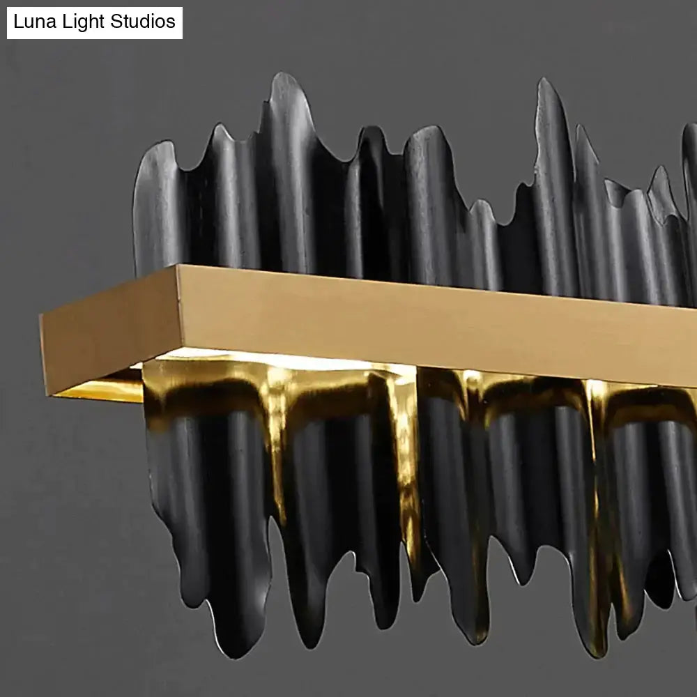 Modern gold & black iceberg led chandelier lighting dining room