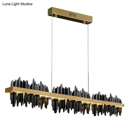 Modern gold & black iceberg led chandelier lighting dining room