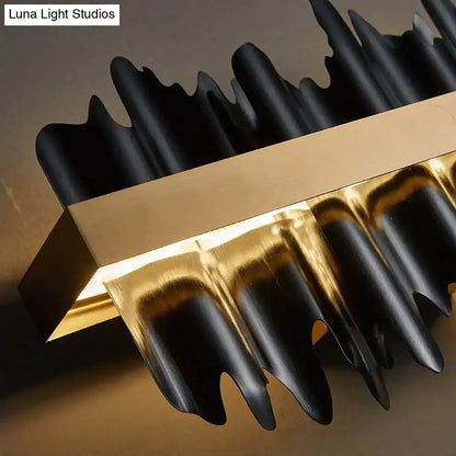 Modern gold & black iceberg led chandelier lighting dining room