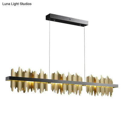 Modern gold & black iceberg led chandelier lighting dining room