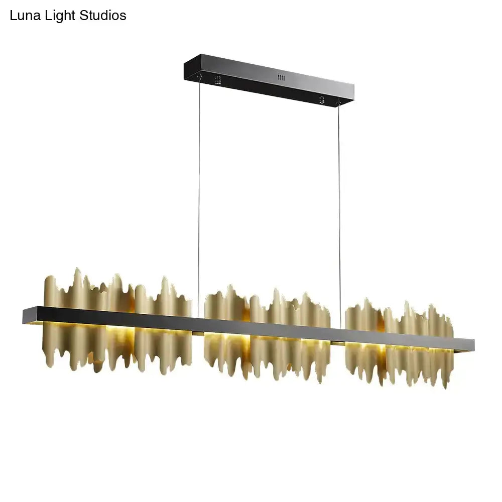 Modern gold & black iceberg led chandelier lighting dining room