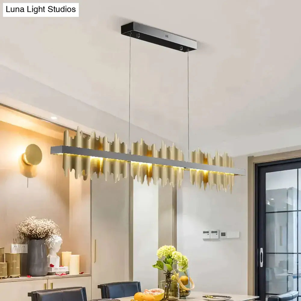 Modern gold & black iceberg led chandelier lighting dining room