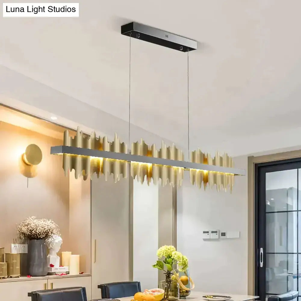 Modern gold & black iceberg led chandelier lighting dining room