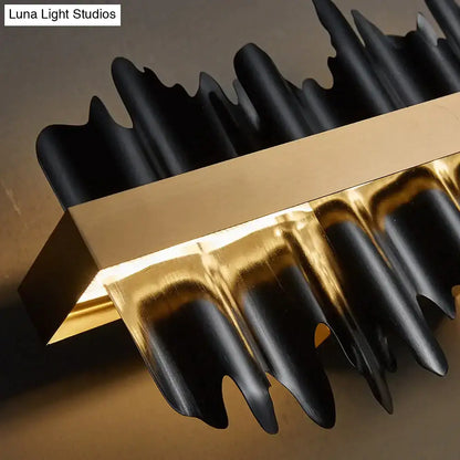 Modern gold & black iceberg led chandelier lighting dining room
