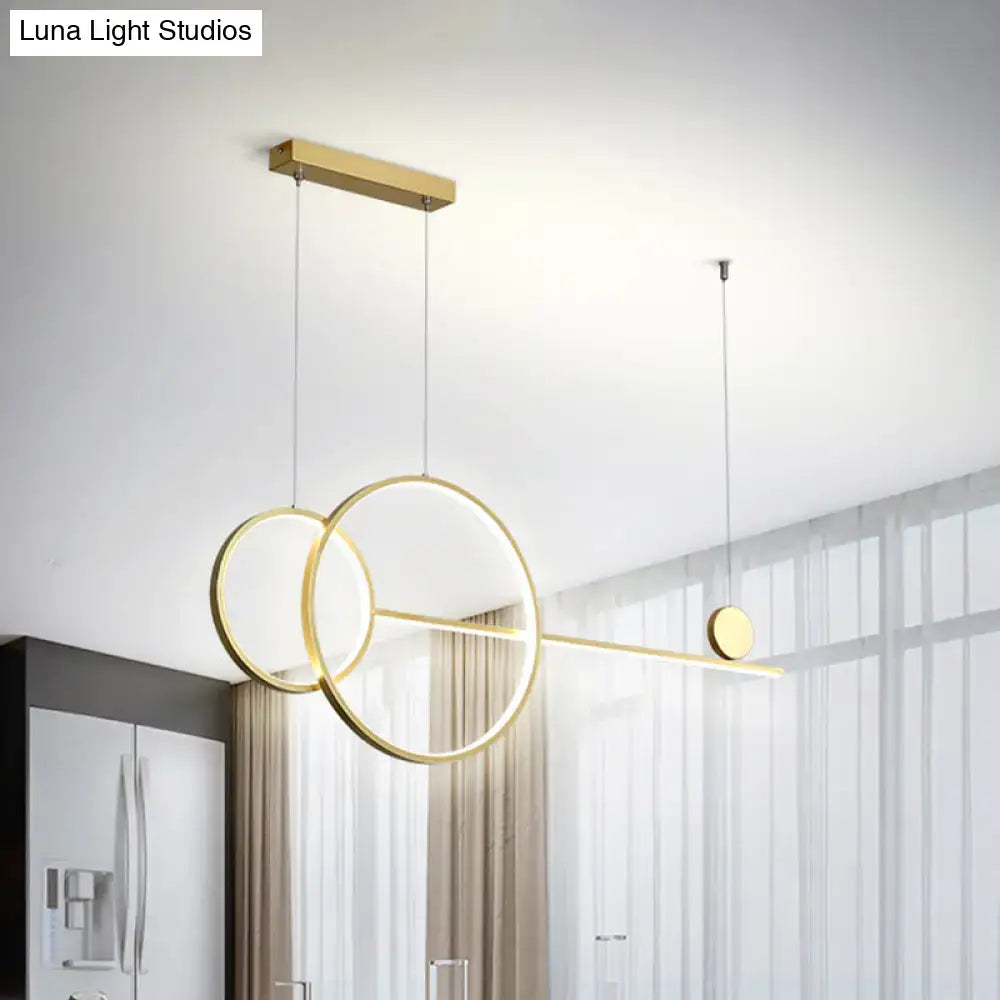 Modern gold & black led acrylic chandelier kitchen island light