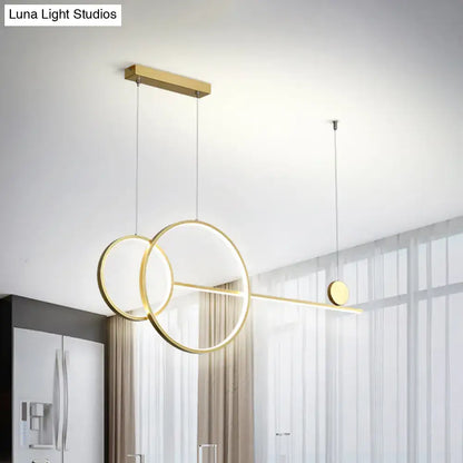 Modern gold & black led acrylic chandelier kitchen island light