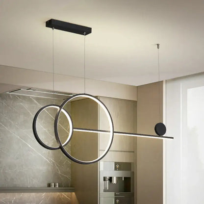 Modern gold & black led acrylic chandelier kitchen island light