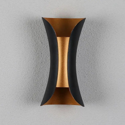 Modern gold & black led wall light garden decor sconce
