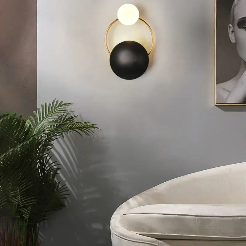 Modern gold & black led wall sconce – living room decor light