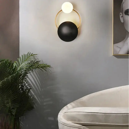 Modern gold & black led wall sconce – living room decor light