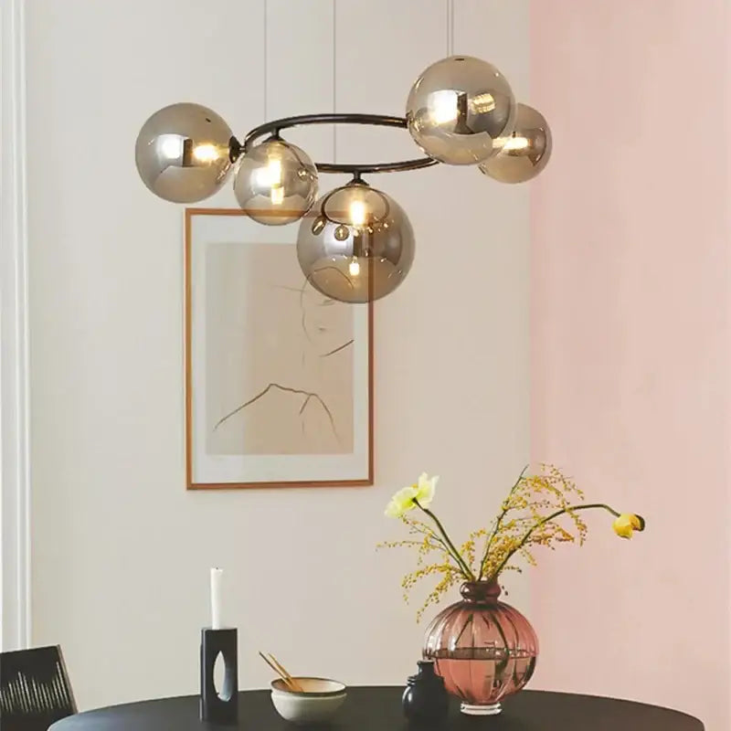 Modern gold black magic bean ceiling chandelier dining room light