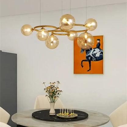 Modern gold black magic bean ceiling chandelier dining room light