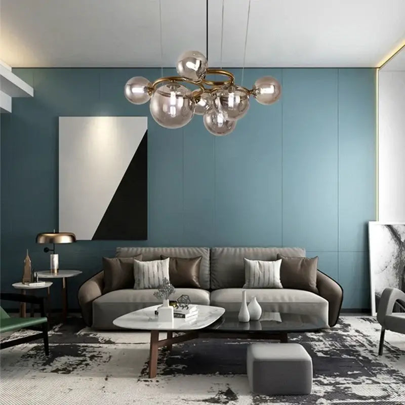 Modern gold black magic bean ceiling chandelier dining room light