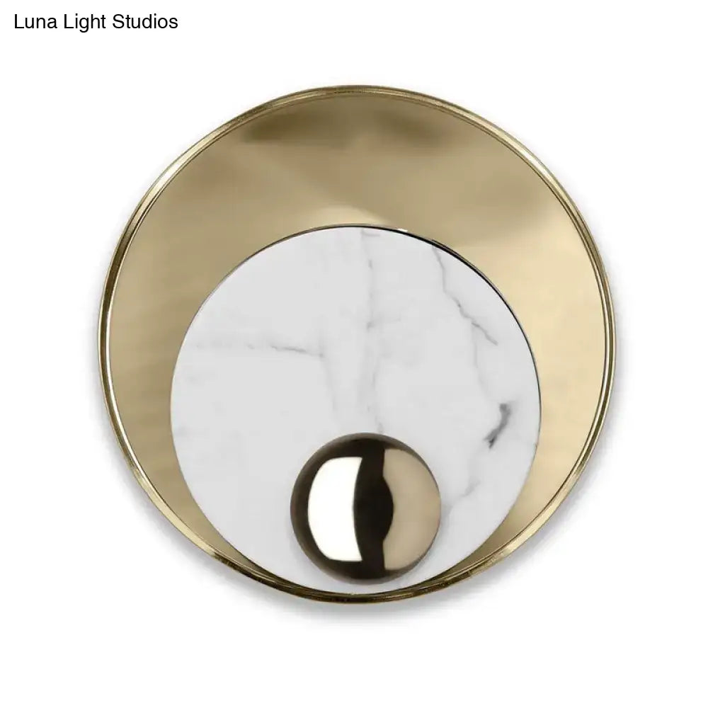 Modern gold & black marble peacock tail feather wall sconce living room