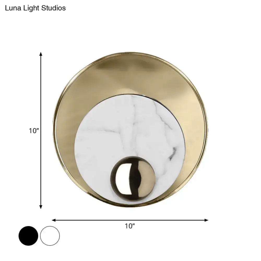 Modern gold & black marble peacock tail feather wall sconce living room