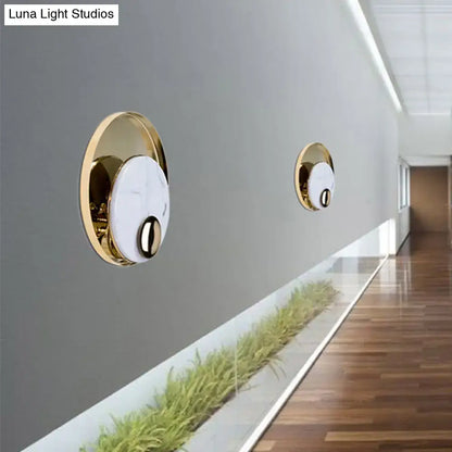 Modern gold & black marble peacock tail feather wall sconce living room