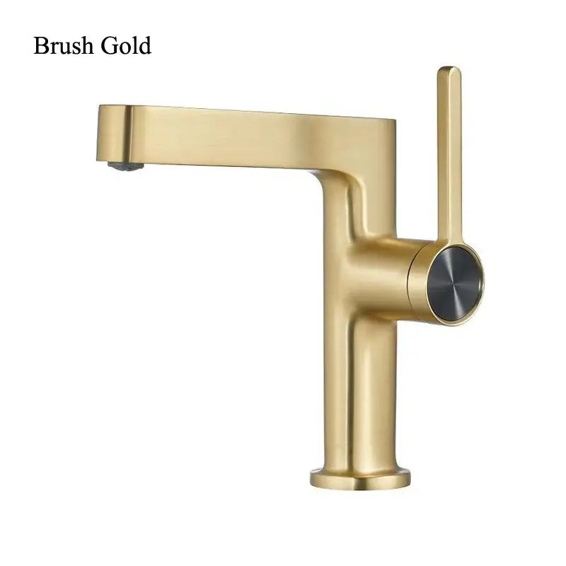 Modern gold & black minimalist basin faucet bathroom tap