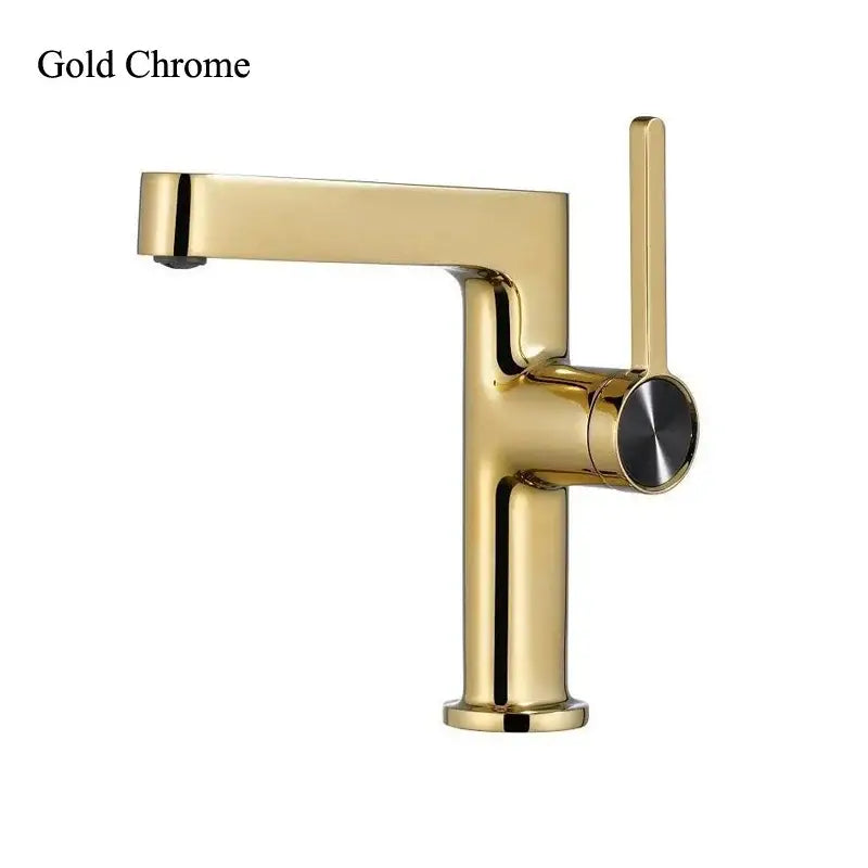 Modern gold & black minimalist basin faucet bathroom tap