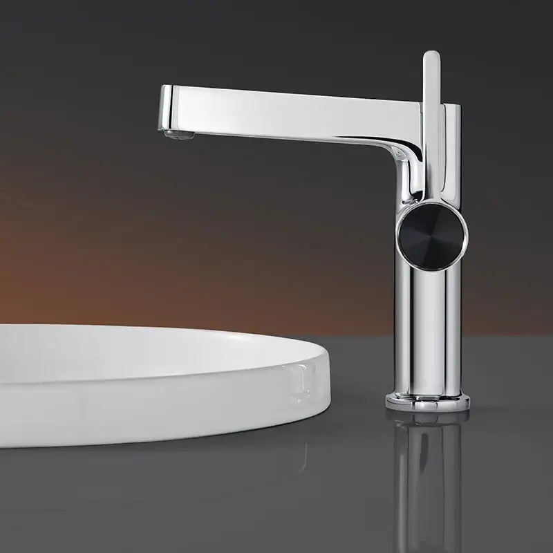 Modern gold & black minimalist basin faucet bathroom tap