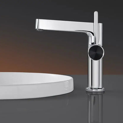 Modern gold & black minimalist basin faucet bathroom tap