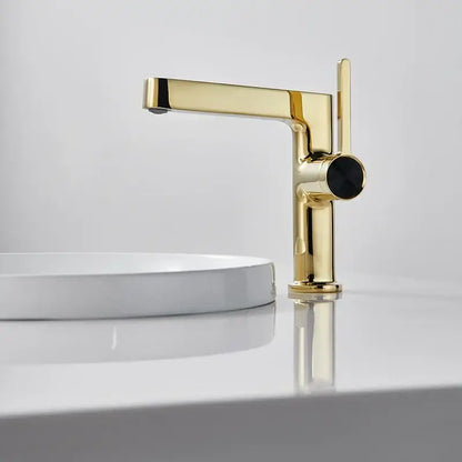 Modern gold & black minimalist basin faucet bathroom tap
