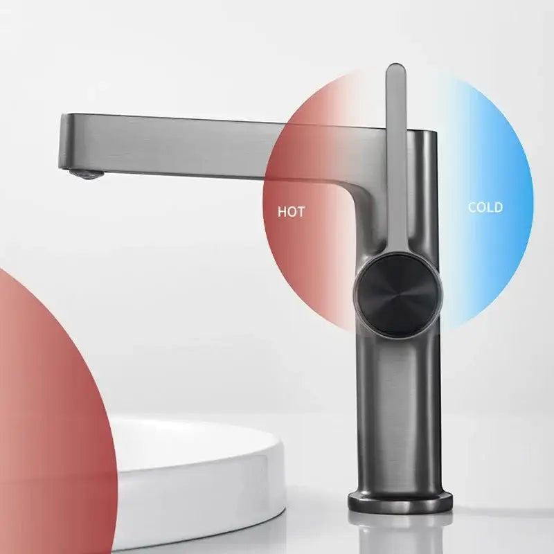 Modern gold & black minimalist basin faucet bathroom tap