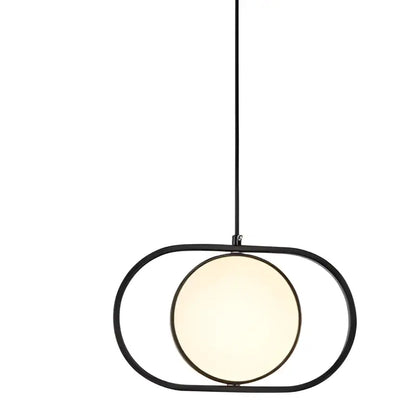 Modern gold & black oval pendant lights kitchen circular bulb