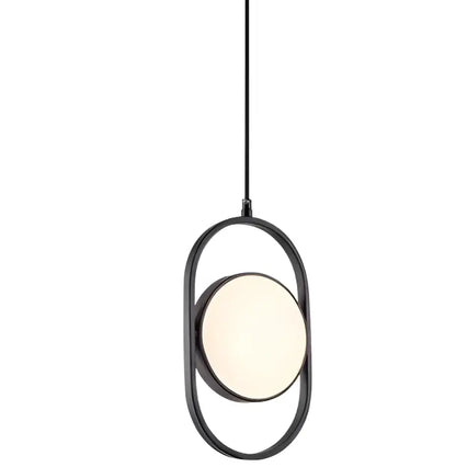 Modern gold & black oval pendant lights kitchen circular bulb
