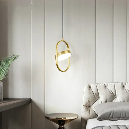 Modern gold & black oval pendant lights kitchen circular bulb