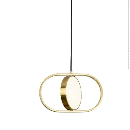Modern gold & black oval pendant lights kitchen circular bulb
