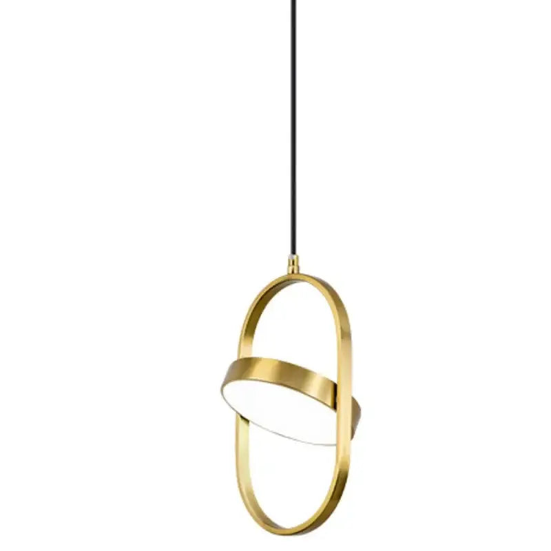 Modern gold & black oval pendant lights kitchen circular bulb