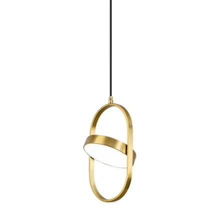 Modern gold & black oval pendant lights kitchen circular bulb