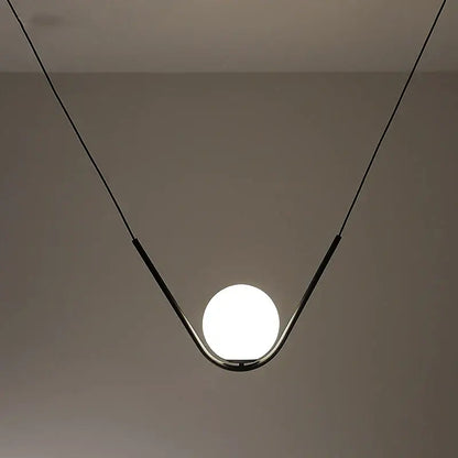 Modern gold & black pendant light dining room spherical glass trio
