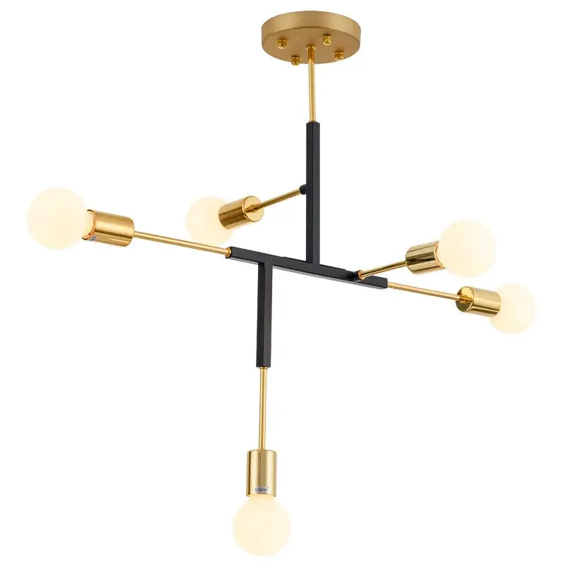 Modern gold & black pendant light for dining room