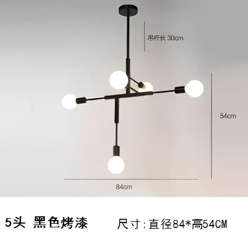 Modern gold & black pendant light for dining room