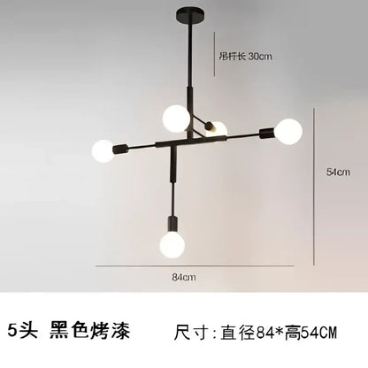 Modern gold & black pendant light for dining room