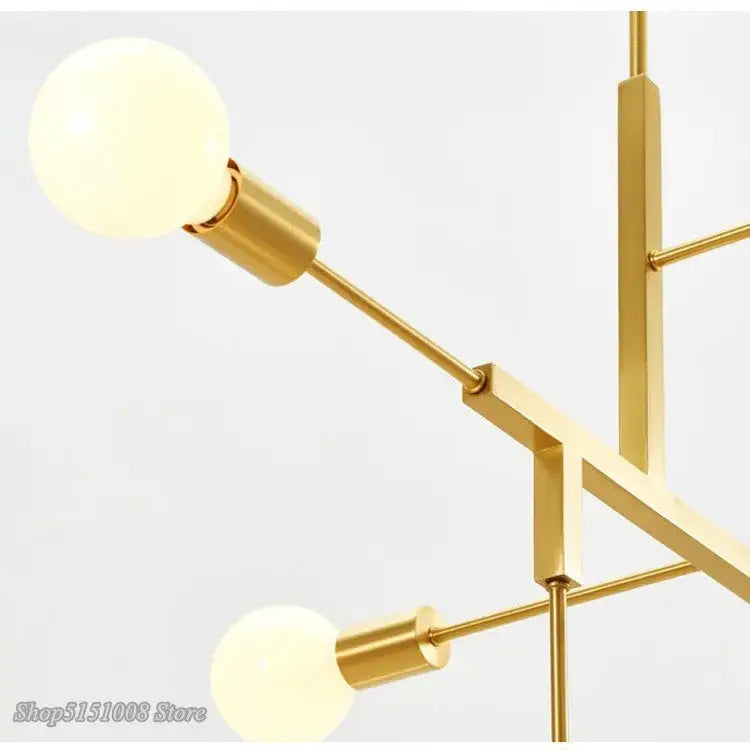 Modern gold & black pendant light for dining room