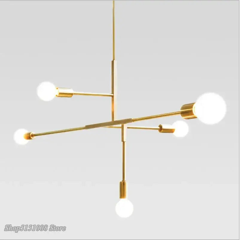 Modern gold & black pendant light for dining room