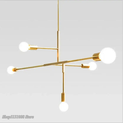 Modern gold & black pendant light for dining room