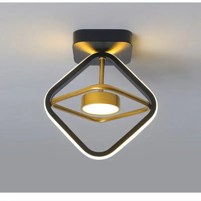 Modern gold & black ring led ceiling light for living room