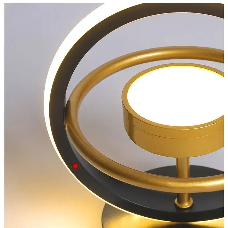 Modern gold & black ring led ceiling light for living room