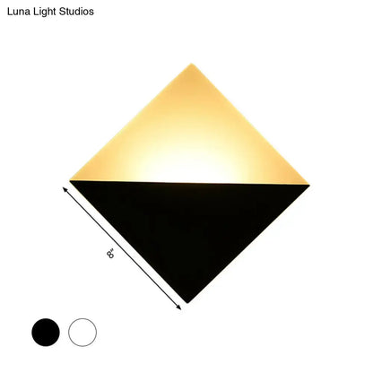 Modern gold & black square wall sconce bedroom led light fixture