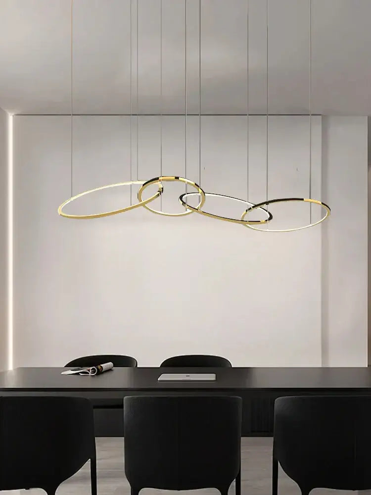 Modern gold & black stainless steel pendant lights dining room