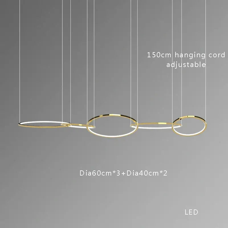 Modern gold & black stainless steel pendant lights dining room