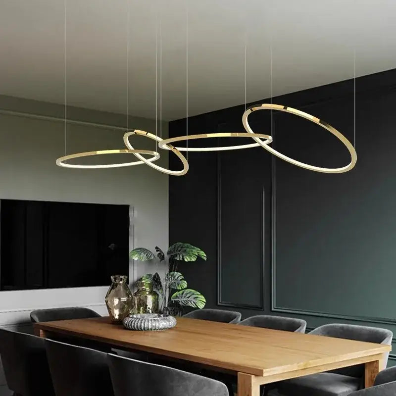 Modern gold & black stainless steel pendant lights dining room