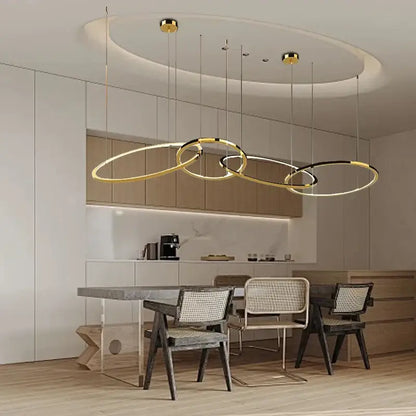 Modern gold & black stainless steel pendant lights dining room