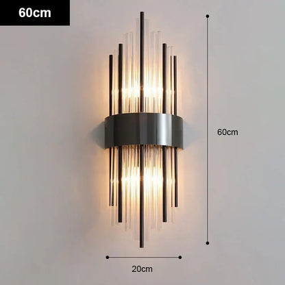 Modern gold & black stainless steel wall sconce living room light