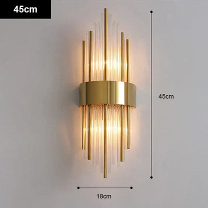 Modern gold & black stainless steel wall sconce living room light
