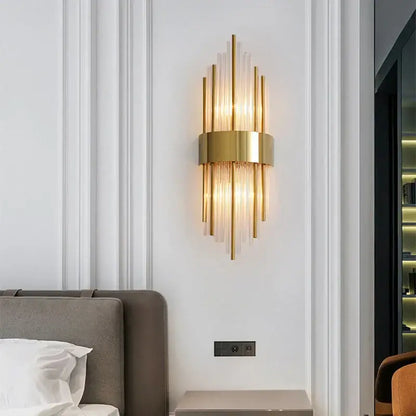Modern gold & black stainless steel wall sconce living room light