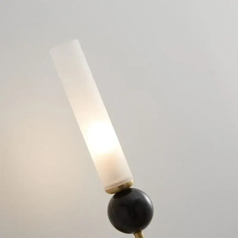 Modern gold & black wall lamp with glass shade living room decor